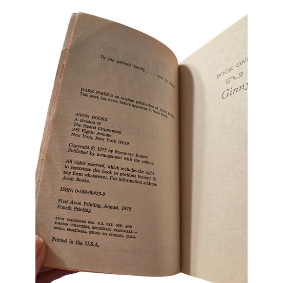 Rosemary Rogers DARK FIRES Vintage Erotic Historical Romance Vtg 0380004259 - Picture 6 of 7